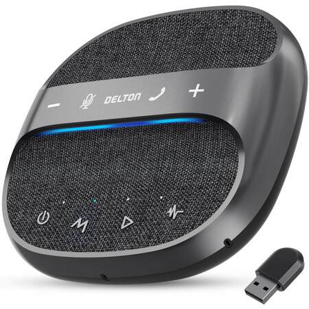 DELTON C4700 Wireless Conference Speaker AI Noise Reduction Mic Auto Pair USB 360 Degree Audio Sound AEC DSC4700-WR